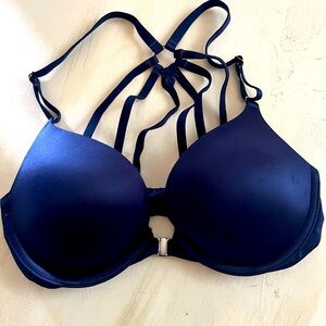 Victoria’s Secret 32C Blue Very Sexy Push Up Strappy Front Close Bra